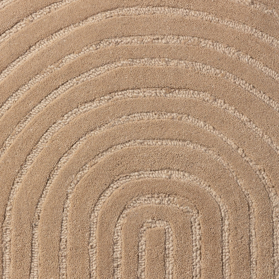 Teppe Isla – ull / mørk beige / 160x230 cm