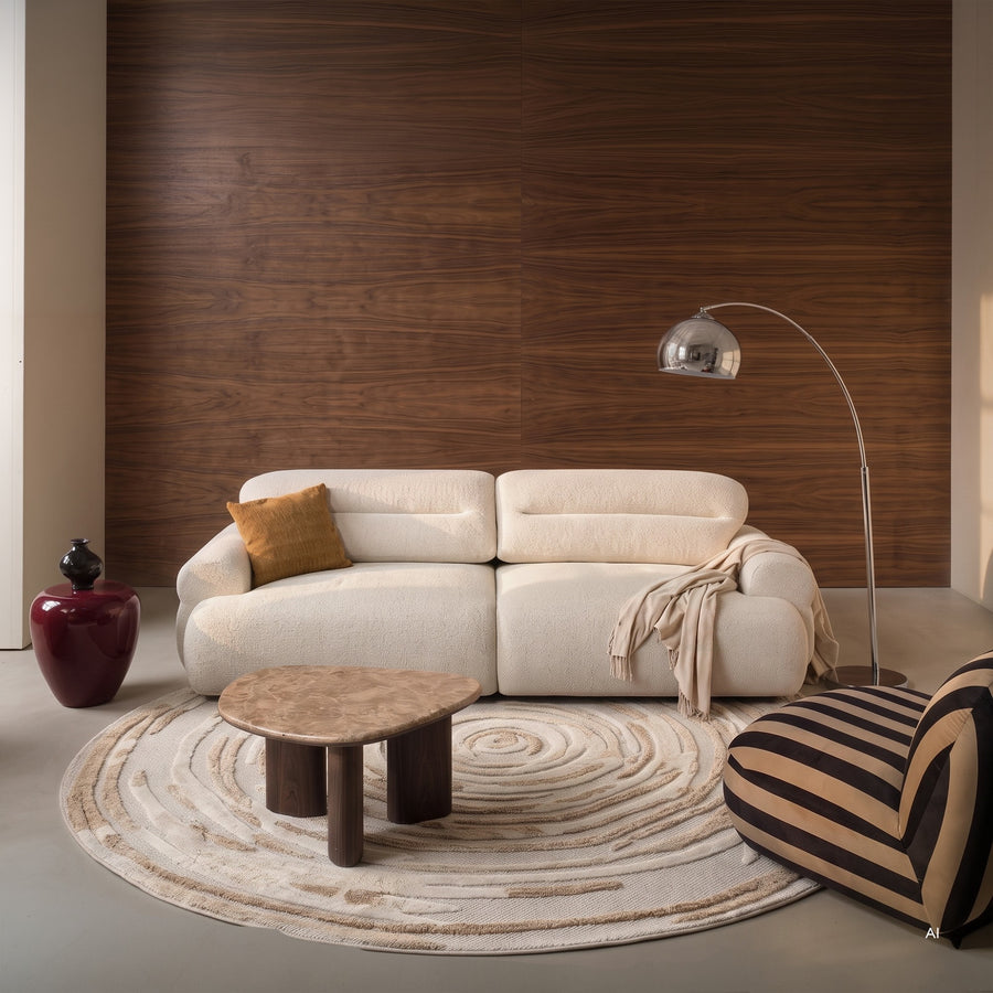 Teppe Noa – ull / beige/krem / 150 cm