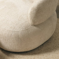 Rumble lenestol – roterbar, lys beige chenille, avrundede former