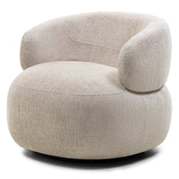 Rumble lenestol – roterbar, lys beige chenille, avrundede former