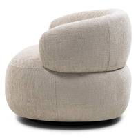 Rumble lenestol – roterbar, lys beige chenille, avrundede former
