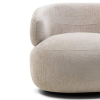 Rumble lenestol – roterbar, lys beige chenille, avrundede former