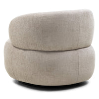 Rumble lenestol – roterbar, lys beige chenille, avrundede former