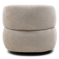 Rumble lenestol – roterbar, lys beige chenille, avrundede former