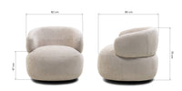 Rumble lenestol – roterbar, lys beige chenille, avrundede former
