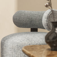 Lenestol Dolce – valnøtt / blå-beige