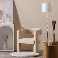 6493 Accent chair Boucle 27 light brown color