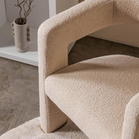 6493 Accent chair Boucle 27 light brown color