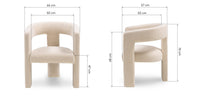 6493 Accent chair Boucle 27 light brown color