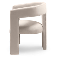 Lenestol Lory – fløyel / lys beige