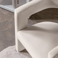 Lenestol Lory – fløyel / lys beige