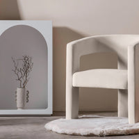Lenestol Lory – fløyel / lys beige