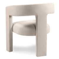 Lenestol Lory – fløyel / lys beige