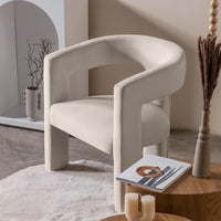 Lenestol Lory – fløyel / lys beige