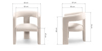 Lenestol Lory – fløyel / lys beige