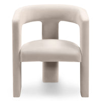 Lenestol Lory – fløyel / lys beige