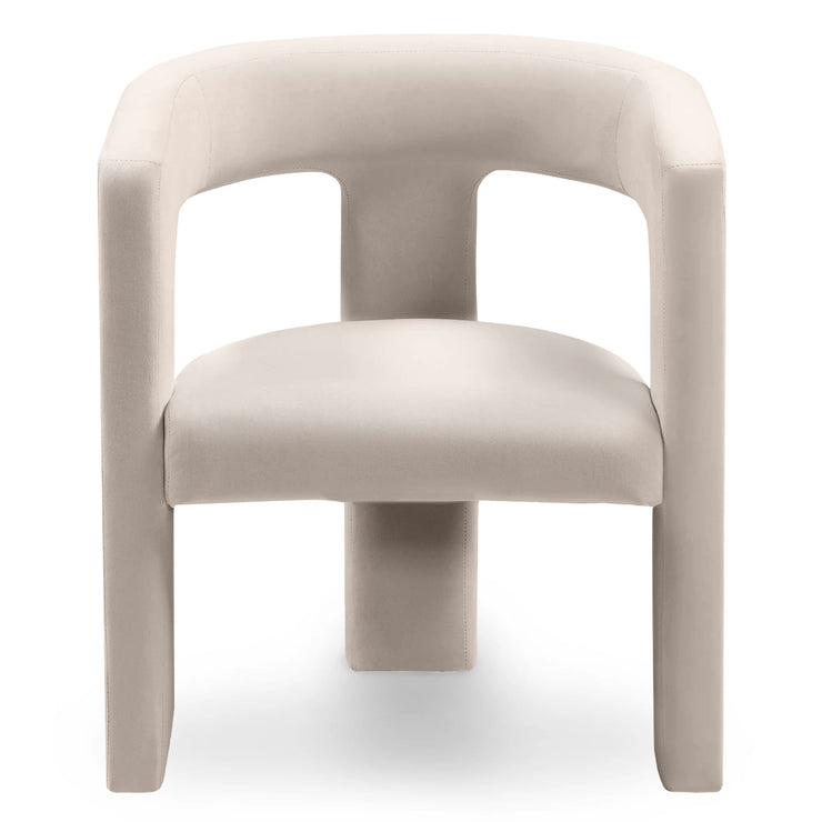 Lenestol Lory – fløyel / lys beige