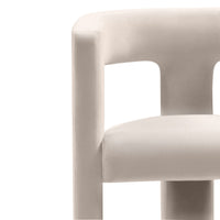 Lenestol Lory – fløyel / lys beige