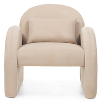Rainbow lenestol – lys beige velur med avrundet design