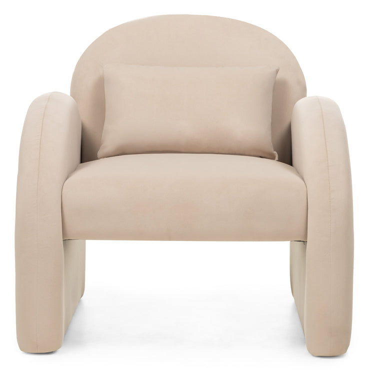 Rainbow lenestol – lys beige velur med avrundet design