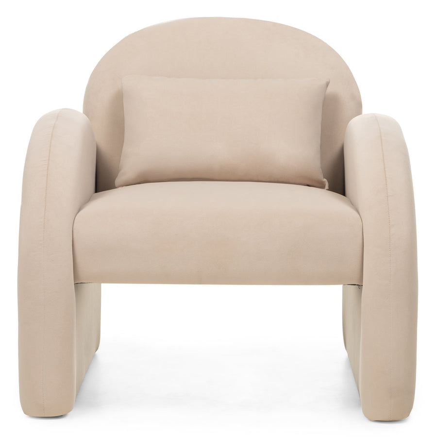 Rainbow lenestol – lys beige velur med avrundet design