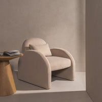 Rainbow lenestol – lys beige velur med avrundet design