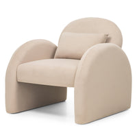 Rainbow lenestol – lys beige velur med avrundet design
