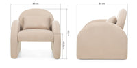 Rainbow lenestol – lys beige velur med avrundet design