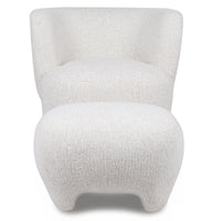 Lenestol Kenso med fotskammel – krem / beige
