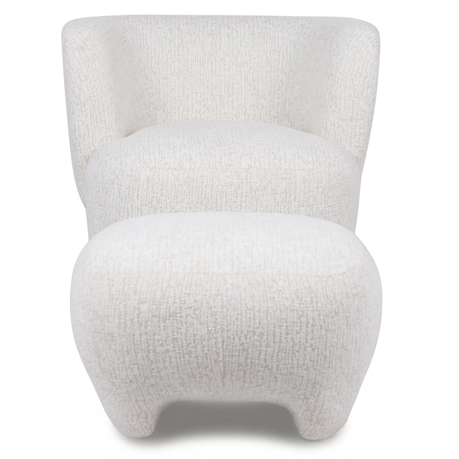 Lenestol Kenso med fotskammel – krem / beige