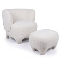 Lenestol Kenso med fotskammel – krem / beige
