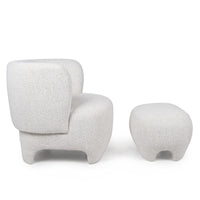 Lenestol Kenso med fotskammel – krem / beige