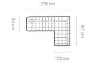 Hjørnesofa Gappa 278x197cm.