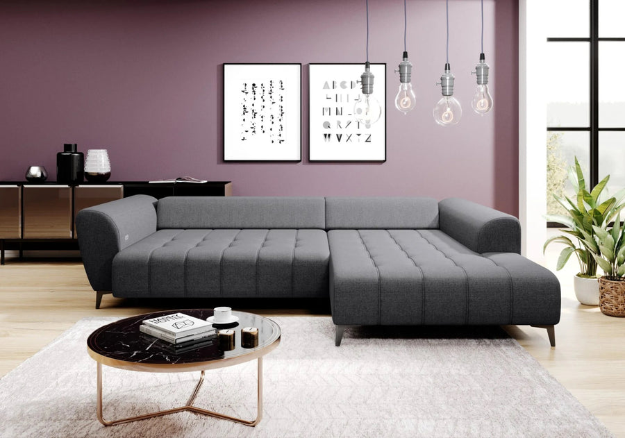 Hjørnesofa Garay 287 × 220 cm – med elektrisk skyvedel