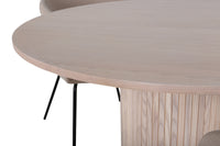 Spisesett Berit stoler & Bianca Sandfarge ⌀110 cm