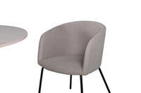 Spisesett Berit stoler & Bianca Sandfarge ⌀110 cm
