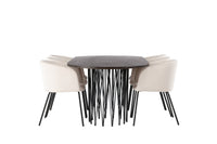 Spisesett 6 Berit stoler & Stone bord 100×220 cm