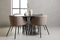 Spisesett 4 Berit stoler & Stone bord ⌀120cm