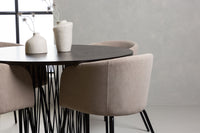 Spisesett 4 Berit stoler & Stone bord ⌀120cm