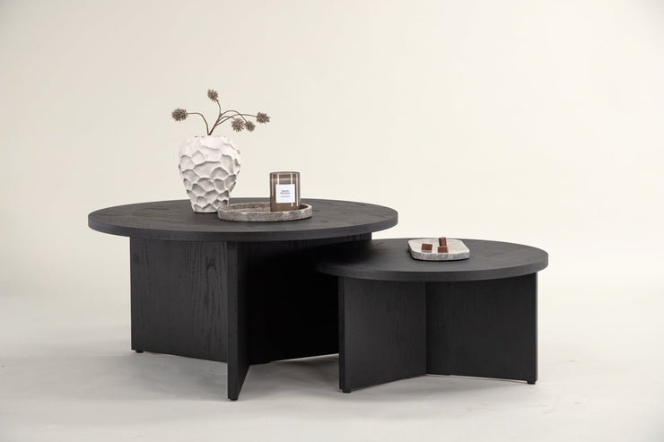 Salto sofabordgruppen (ø85 + 65cm.) Svart