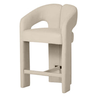 Castelo barstol – gråbeige med avrundet design og armlener