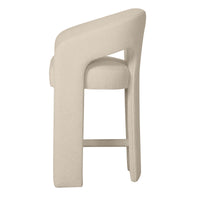 Castelo barstol – gråbeige med avrundet design og armlener