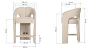 Castelo barstol – gråbeige med avrundet design og armlener