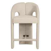 Castelo barstol – gråbeige med avrundet design og armlener
