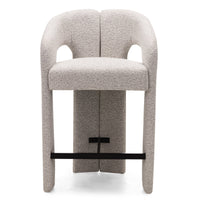 Castelo barstol – buet design i beige/grå tekstil med armlener