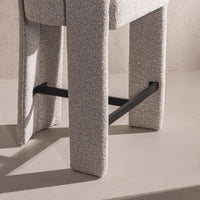 Castelo barstol – buet design i beige/grå tekstil med armlener