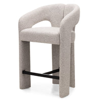 Castelo barstol – buet design i beige/grå tekstil med armlener