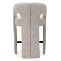 Castelo barstol – buet design i beige/grå tekstil med armlener