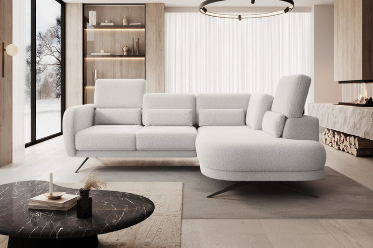 Ilusio L 248 × 205 cm – Elektrisk regulerbar hjørnesofa med kubistisk design