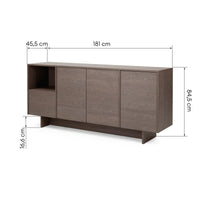 Kanso Kommode 181 x 45,5 x 84,5 cm – Baltic Storm Oak med Oppbevaring